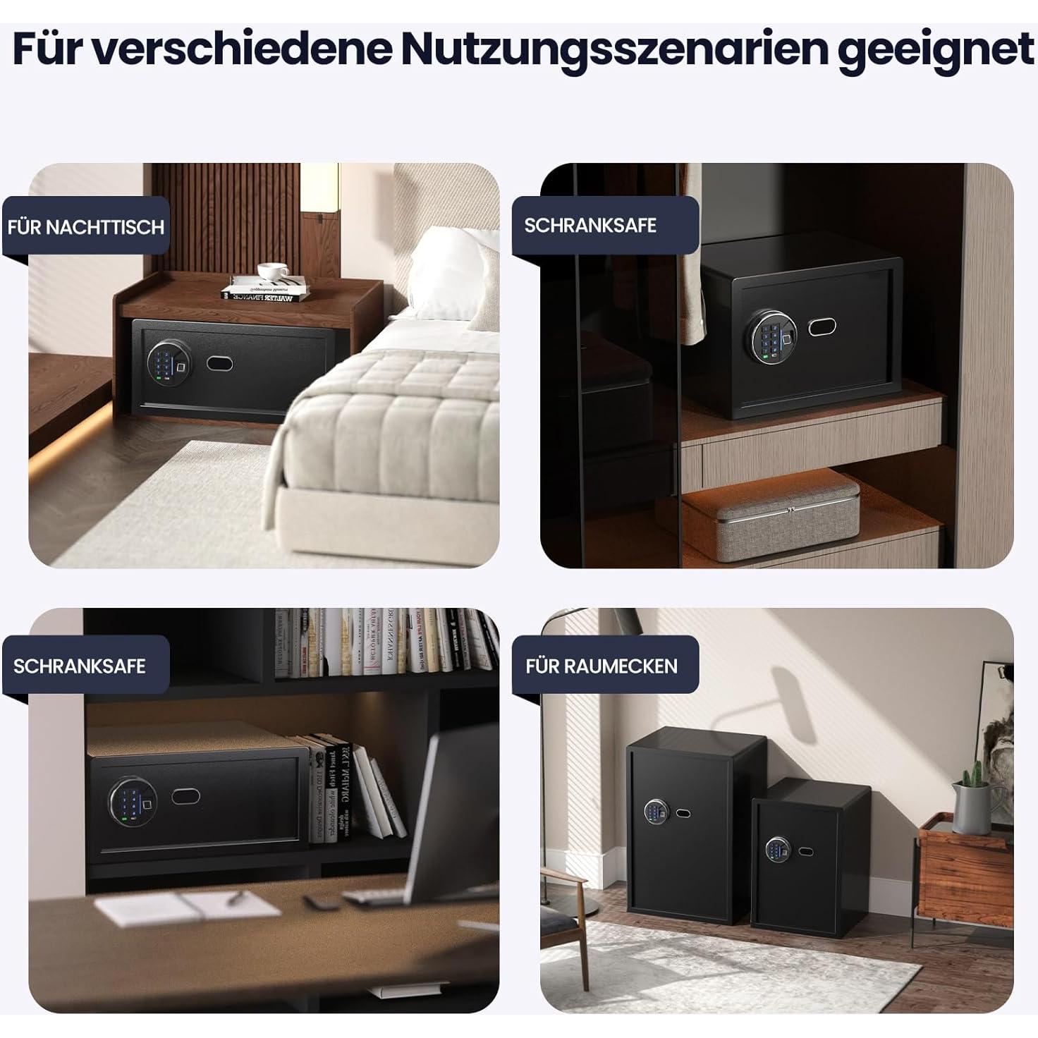 Caja Fuerte Biométrica Grimtron 0.8 Pies³ con Teclado LED