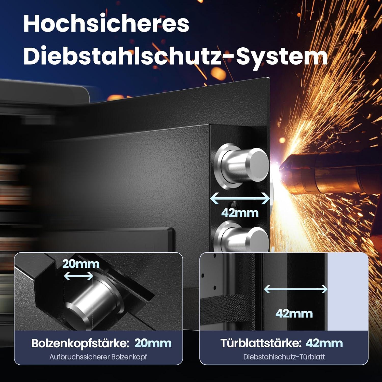 Caja Fuerte Biométrica Grimtron 0.8 Pies³ con Teclado LED