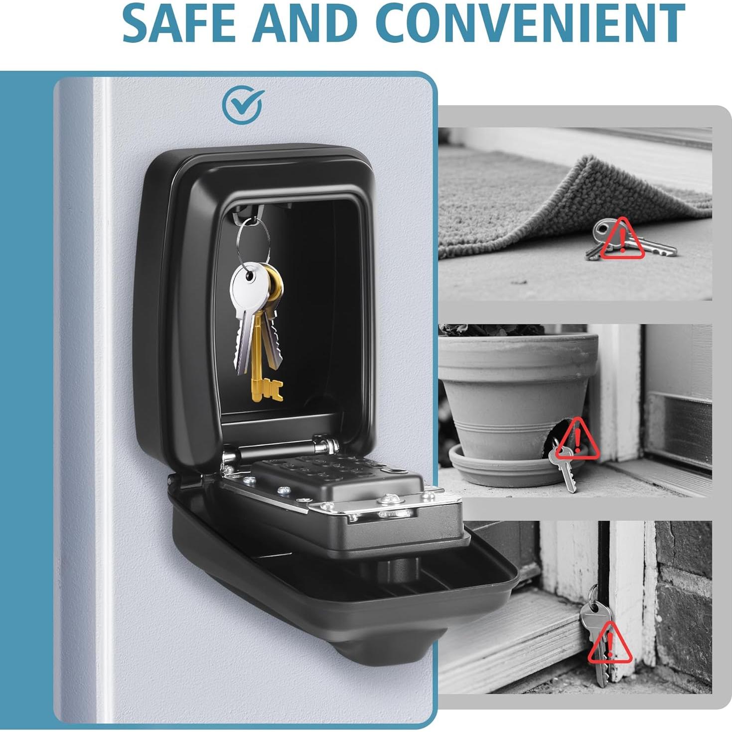 Caja de Llave WJYMRO Montada en Pared 9 Dígitos Impermeable