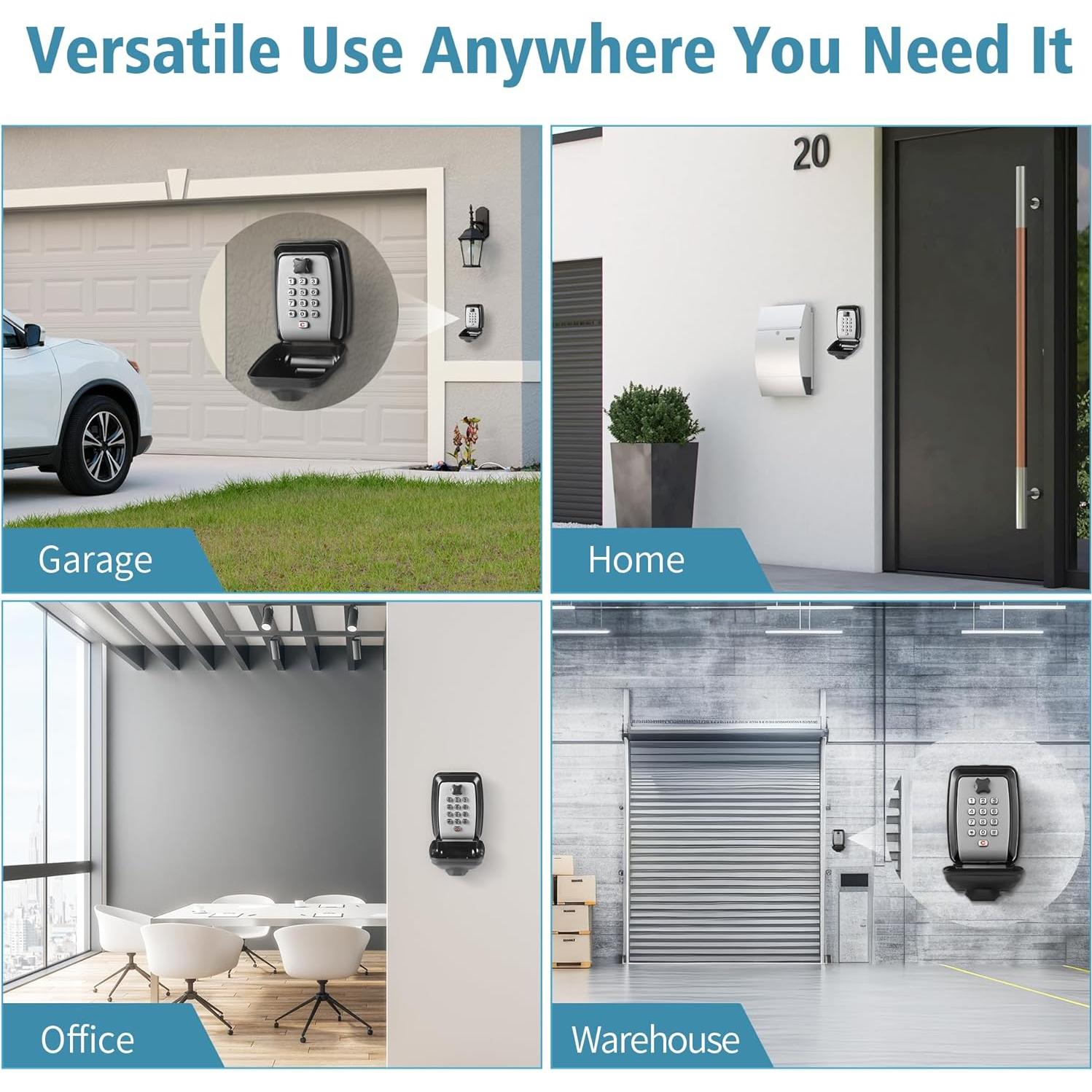 Caja de Llave WJYMRO Montada en Pared 9 Dígitos Impermeable