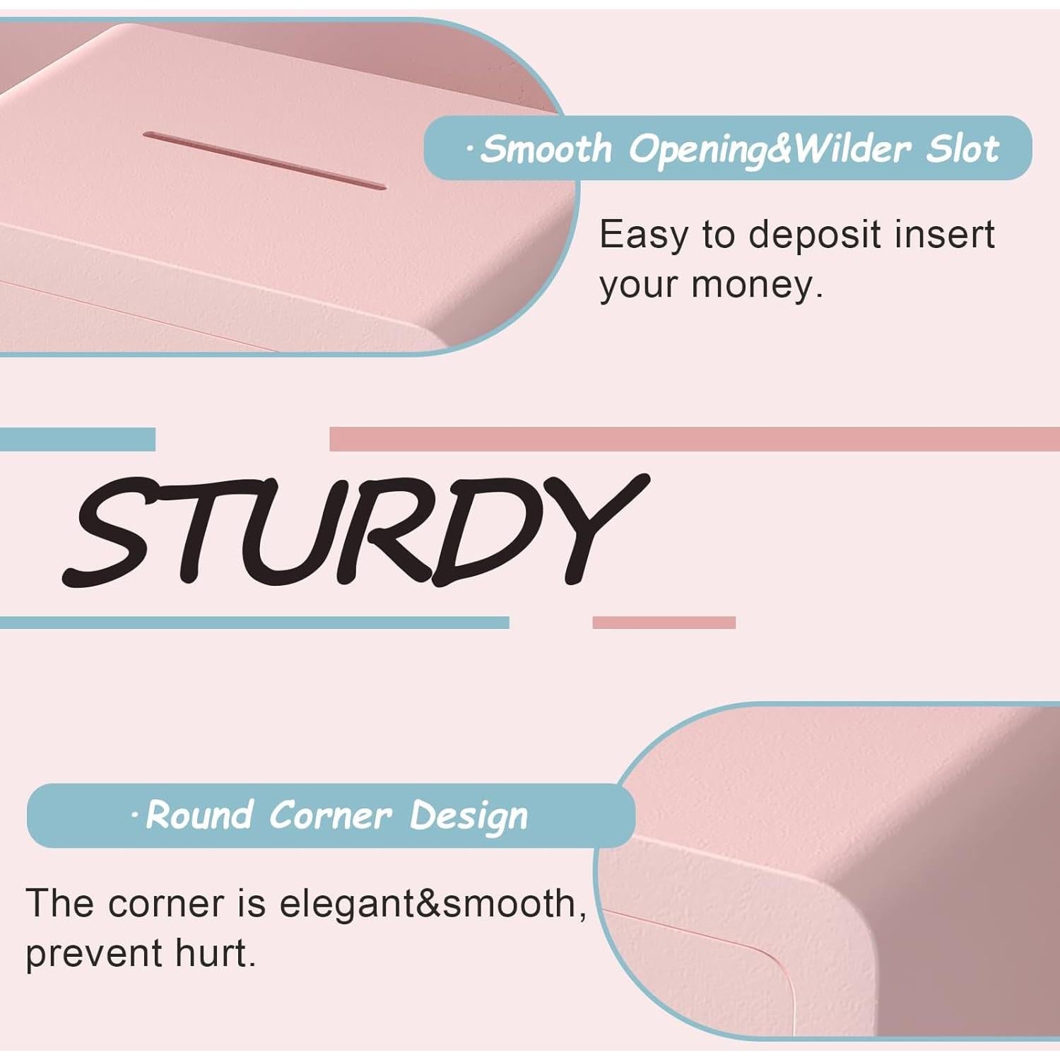 Caja Fuerte Pequeña Safefever Rosa con Llave 17x23x17 cm