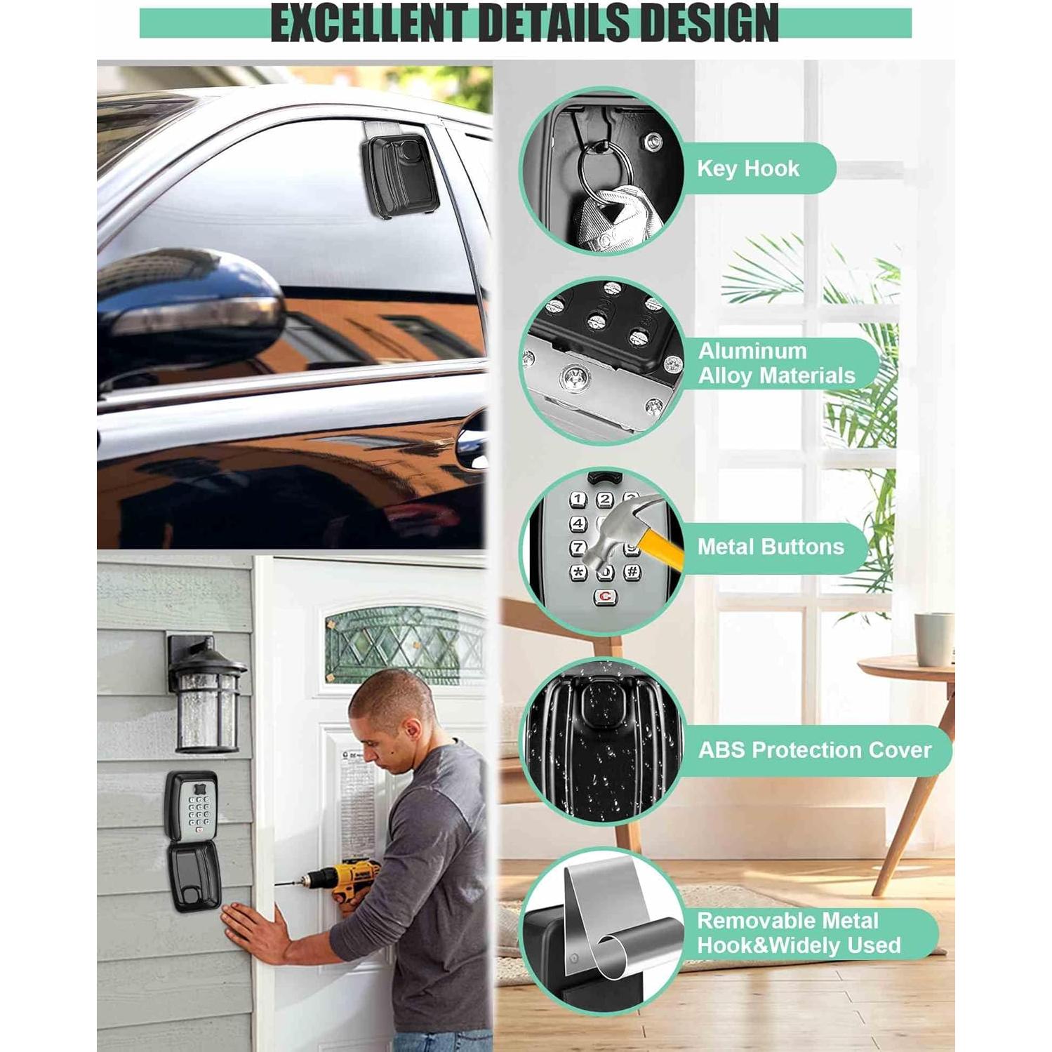 Caja de Seguridad para Llaves Tevlaphee - Antirrobo, Negra