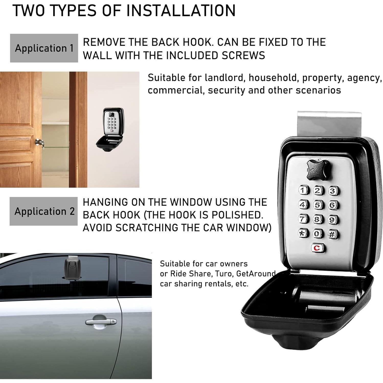 Caja de Seguridad para Ventana de Auto BNRSZ SL-591 - Llaves