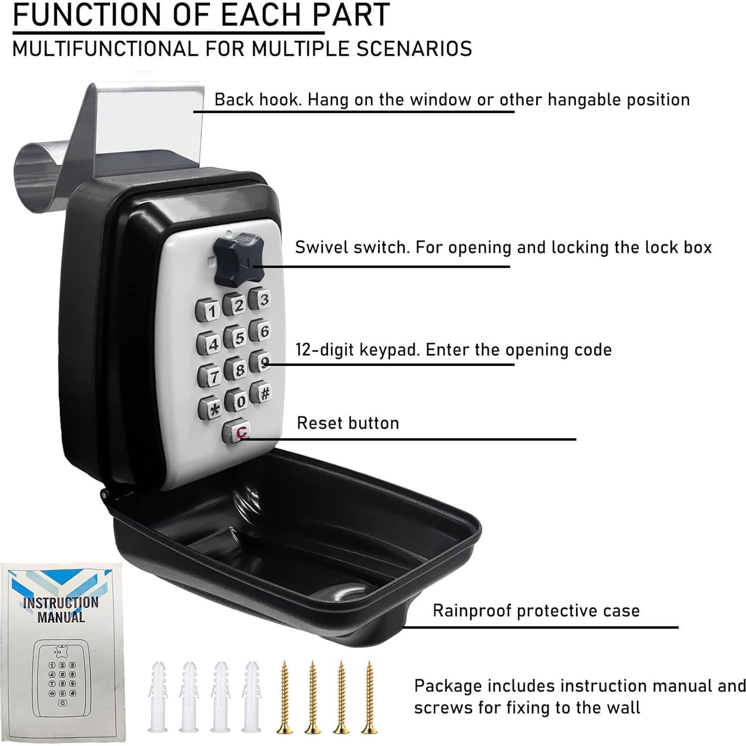 Caja de Seguridad para Ventana de Auto BNRSZ SL-591 - Llaves