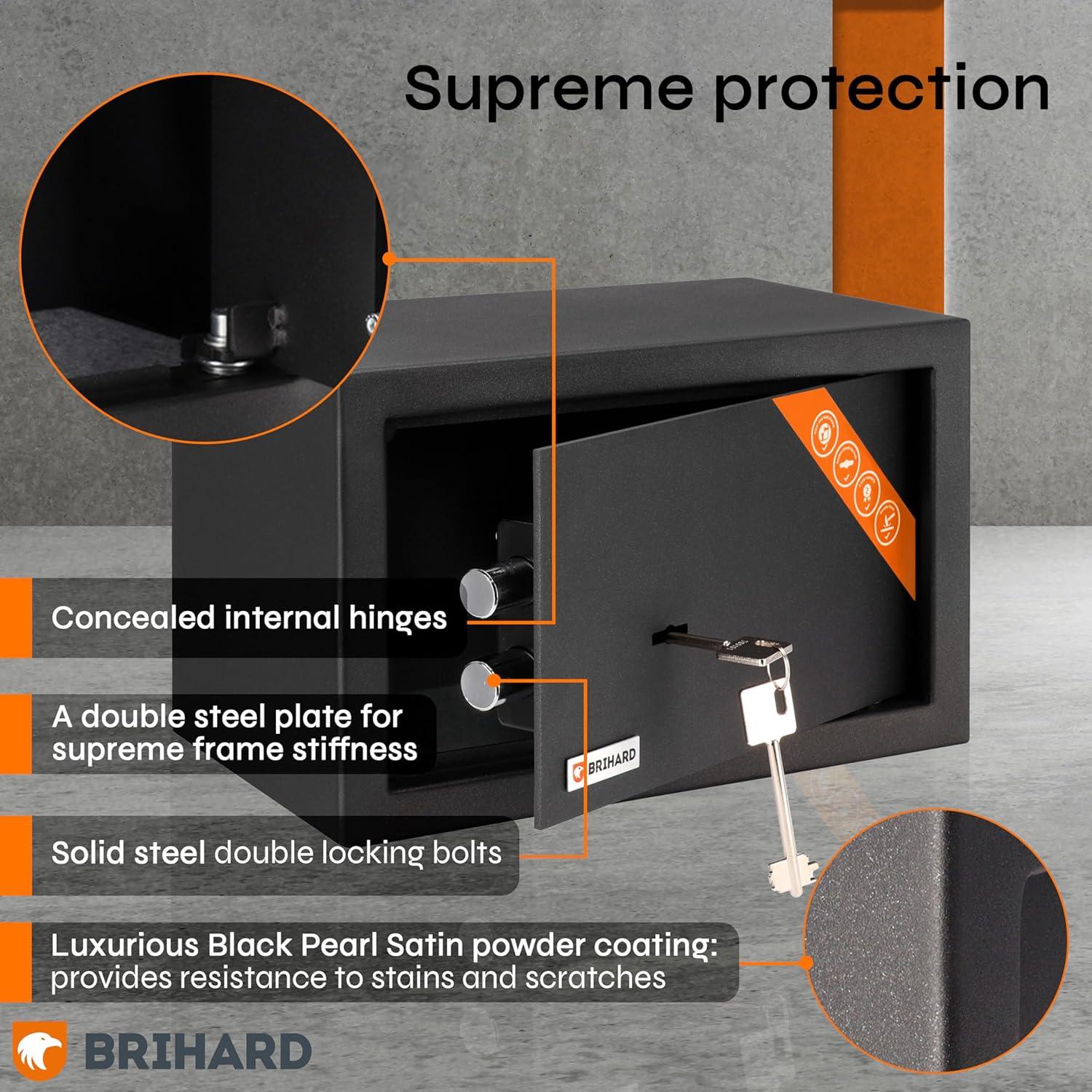 Caja Fuerte de Llave Brihard 20x31x20cm Alta Seguridad