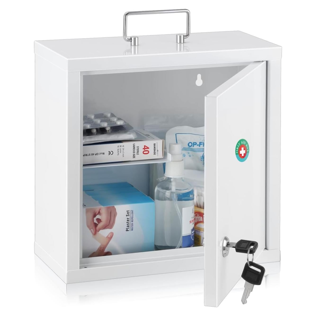 Gabinete Médico con Cerradura KYODOLED 25.4x11.9x25.4 cm Blanco
