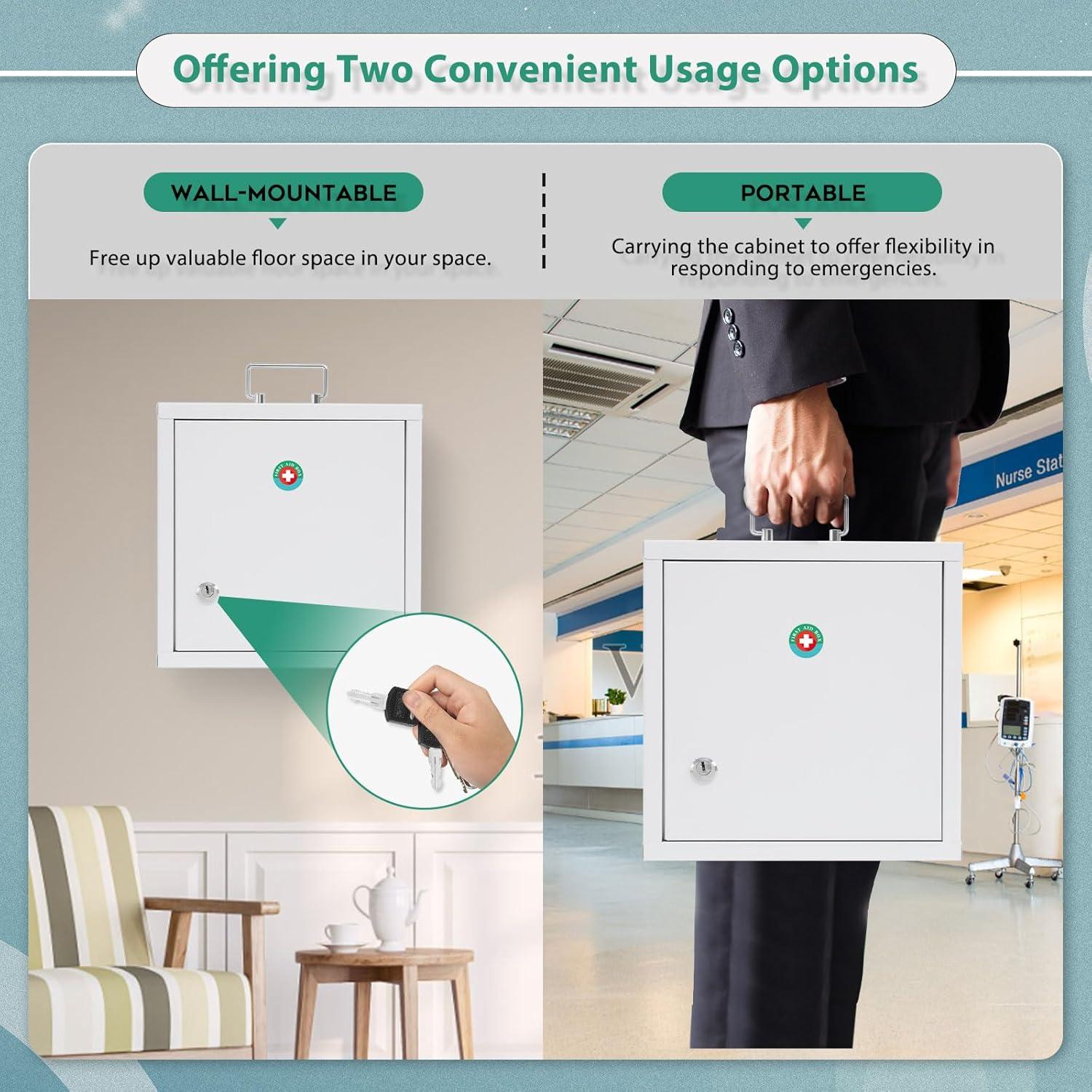 Gabinete Médico con Cerradura KYODOLED 25.4x11.9x25.4 cm Blanco