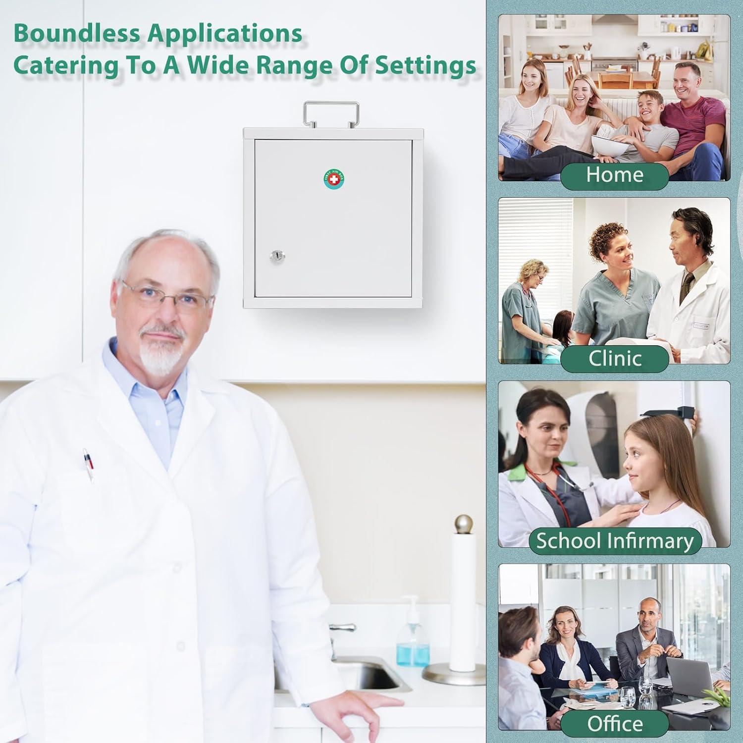 Gabinete Médico con Cerradura KYODOLED 25.4x11.9x25.4 cm Blanco