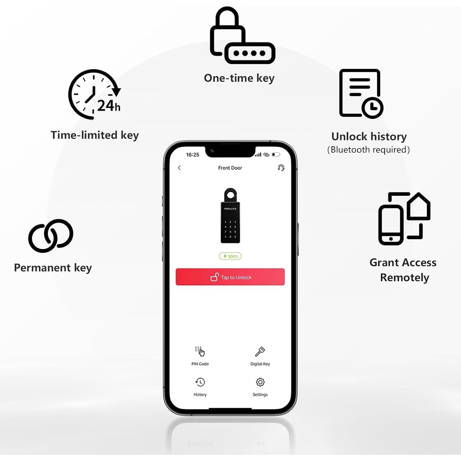 Caja de Llave Inteligente Populife K2 Bluetooth Resistente al Agua
