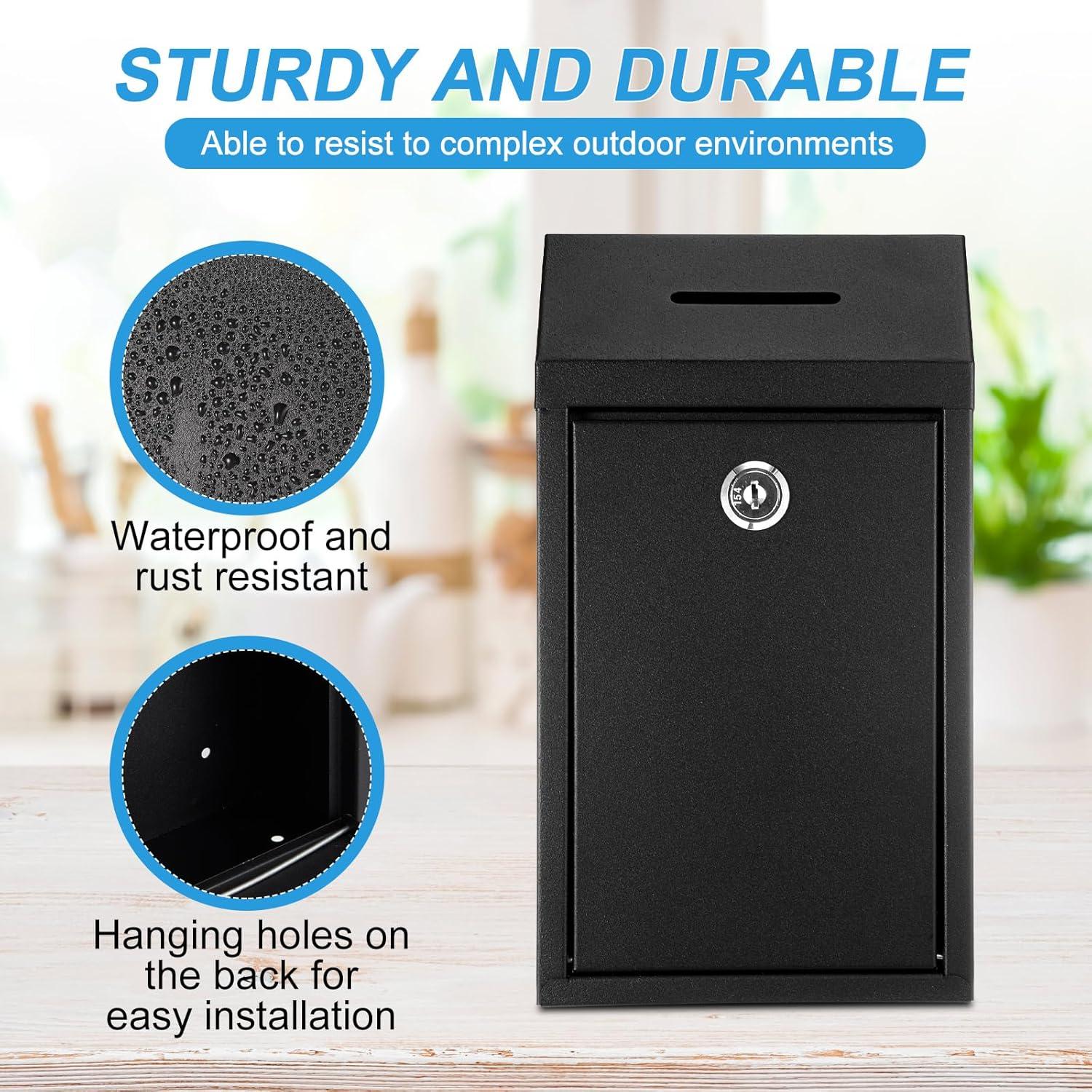 Caja de Donación de Metal Yaocom con Cerradura 26x14.5cm