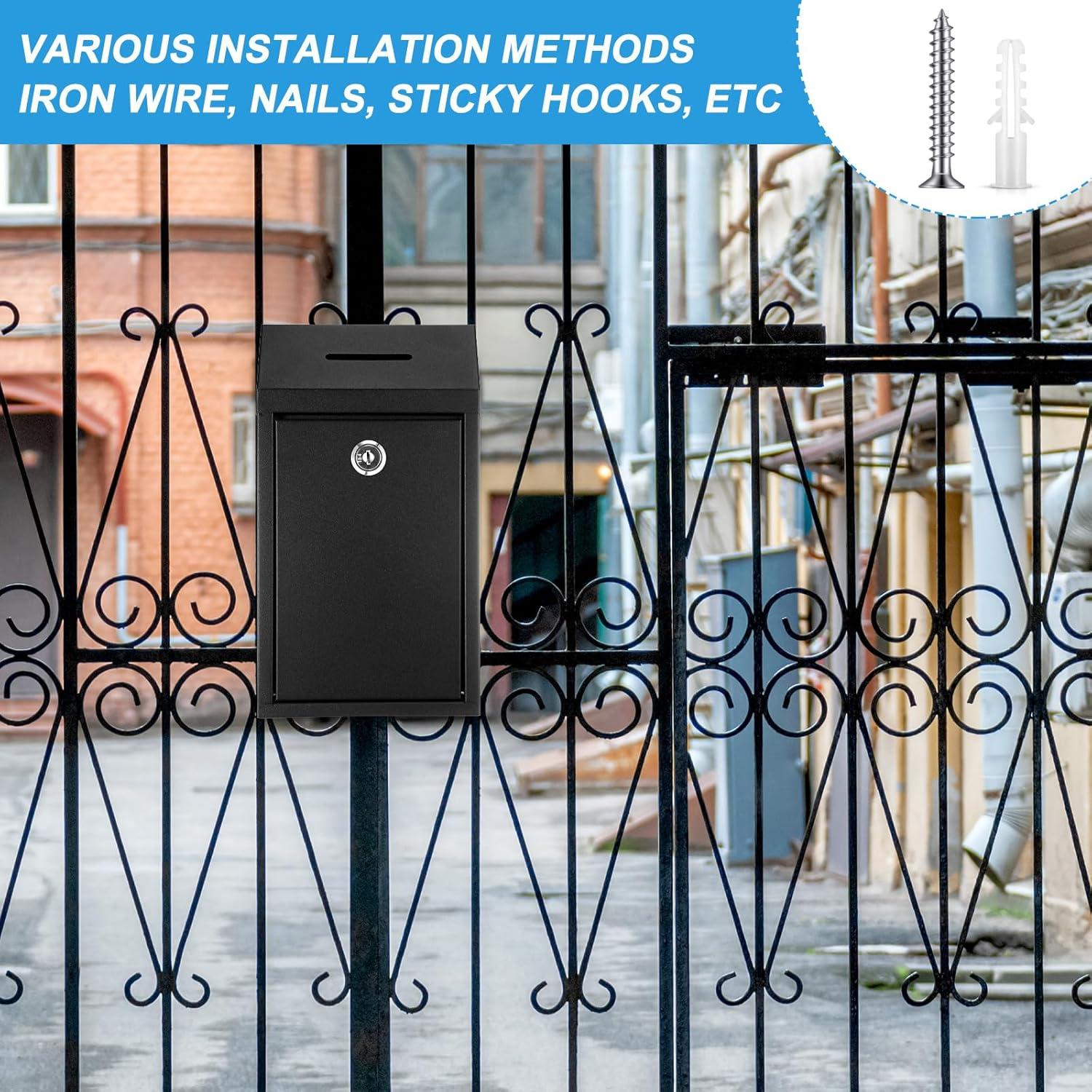 Caja de Donación de Metal Yaocom con Cerradura 26x14.5cm