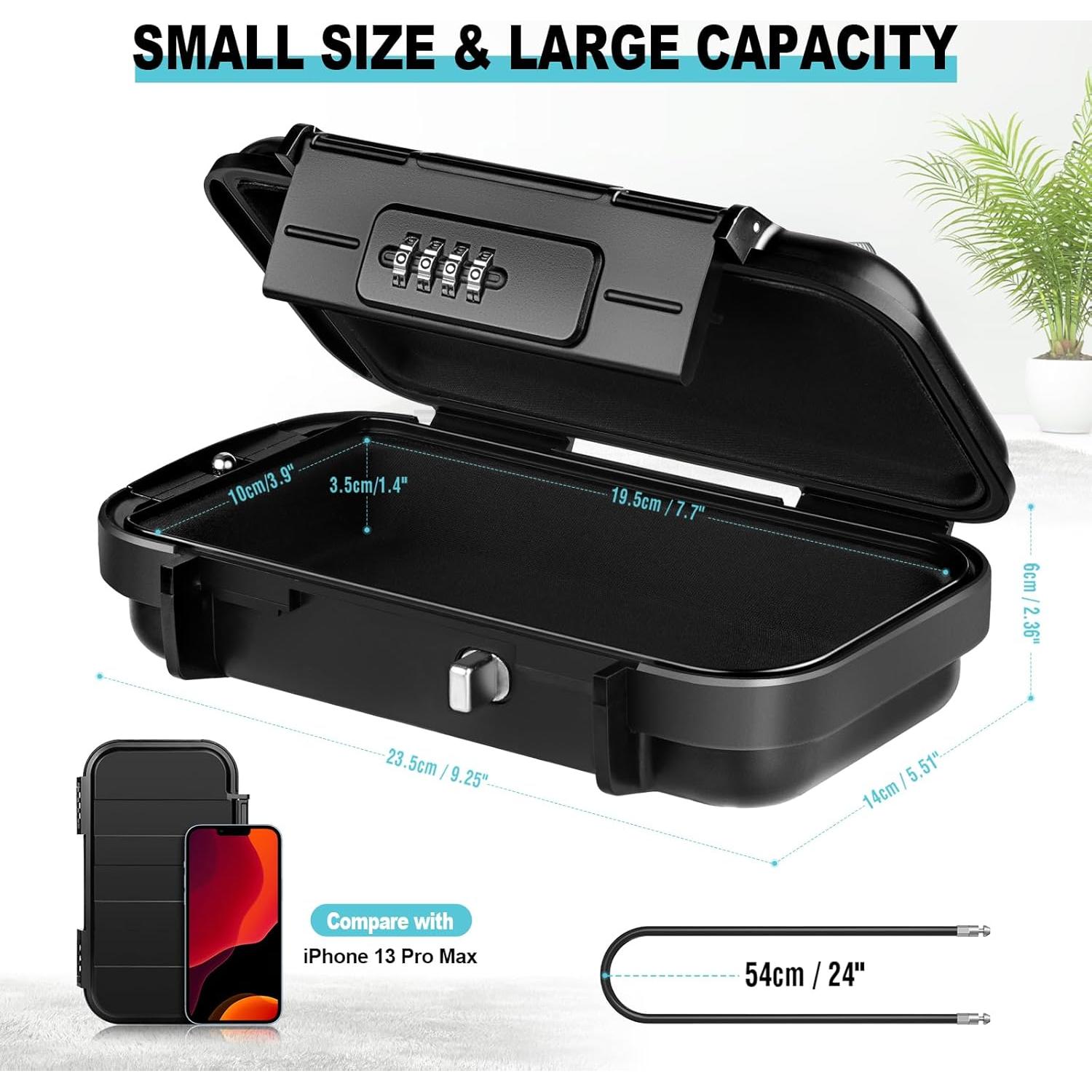 Caja Fuerte Portátil HUANLANG Negra con Cerradura de Combinación