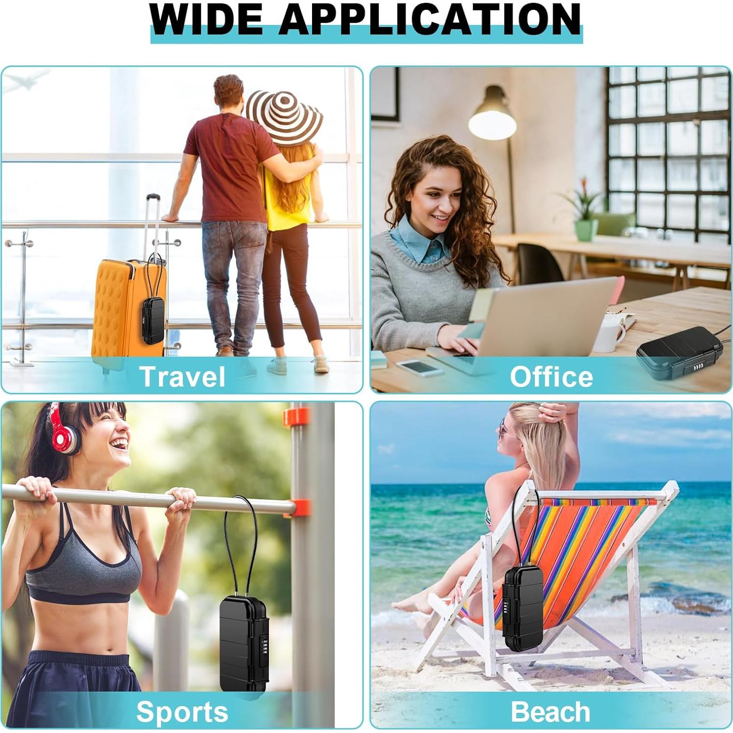 Caja Fuerte Portátil HUANLANG Negra con Cerradura de Combinación