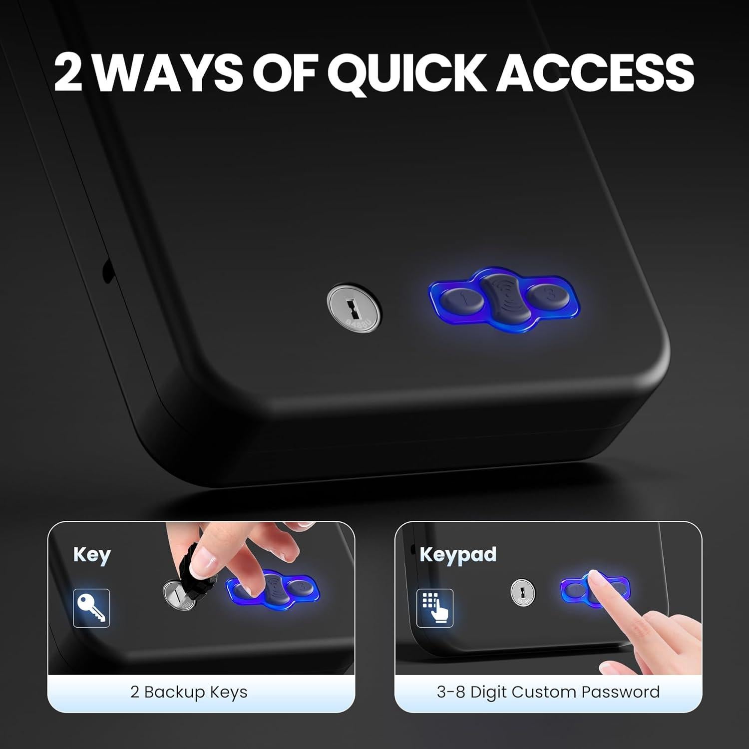 Caja Fuerte Portátil Grimtron VT1136 Electrónica para Pistolas