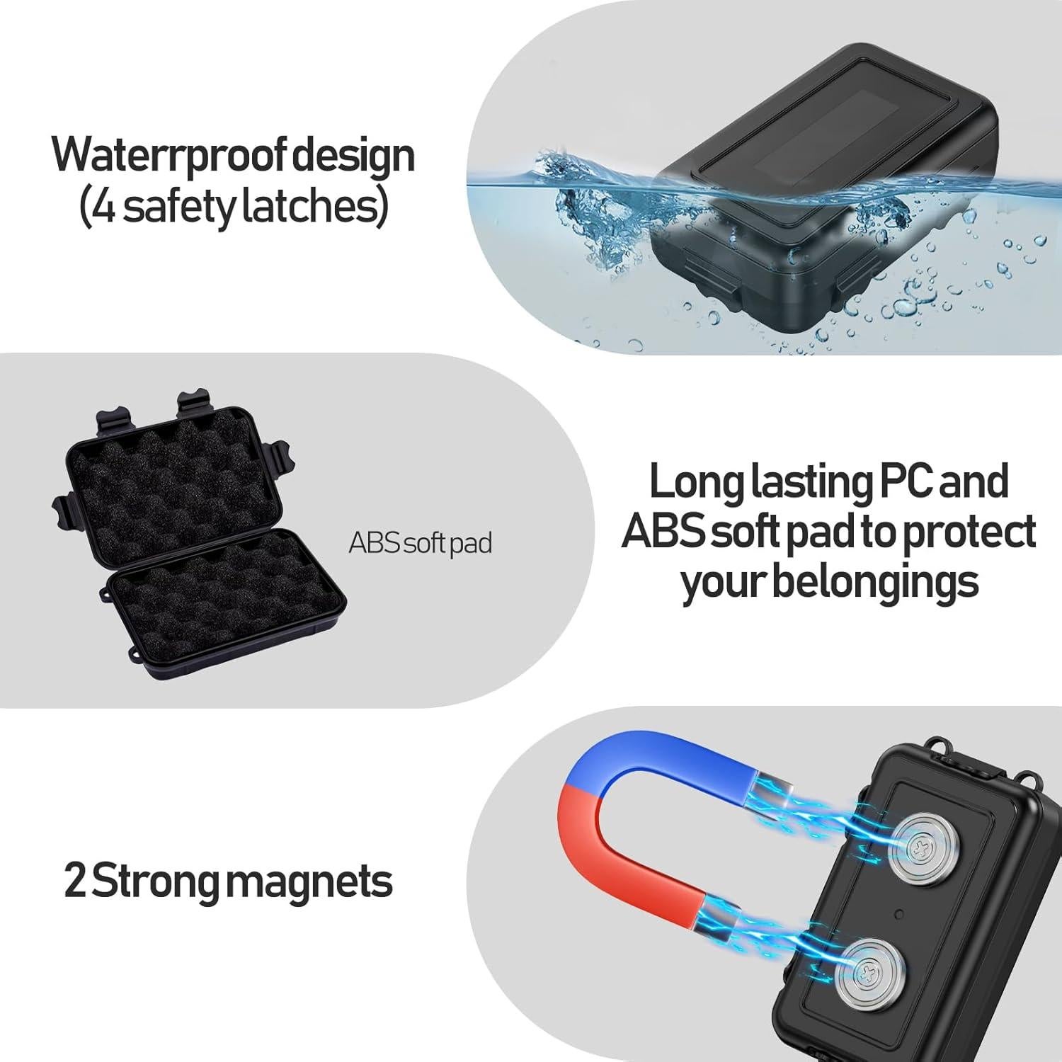 Caja de Llave Magnética TOSICAM Impermeable 2 Unidades Negro