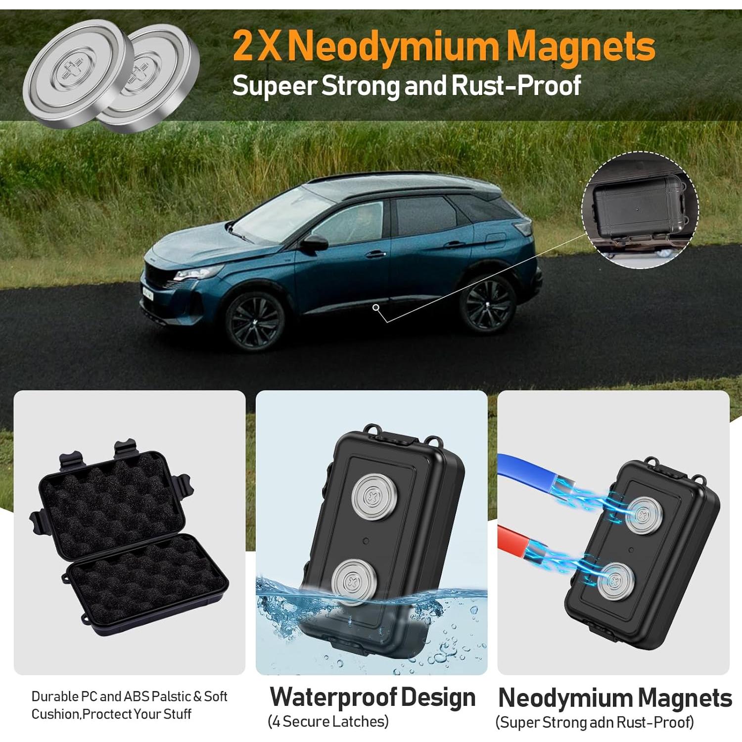 Caja de Llave Magnética TOSICAM Impermeable 2 Unidades Negro