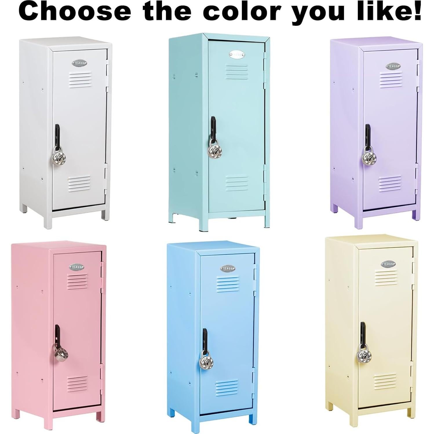 Mini Taquilla de Metal Svartur con Cerradura y Stickers - Azul Claro