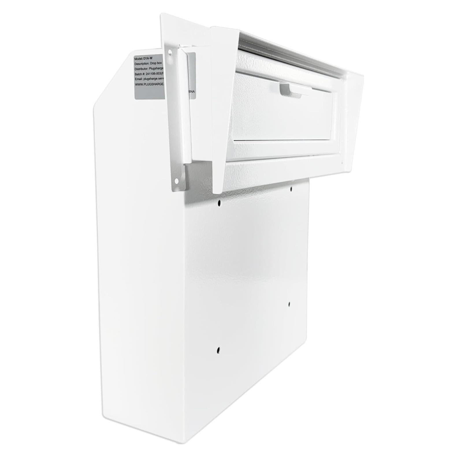 Buzón de Correo con Cerradura Plugsharge, Acero Galvanizado, Blanco