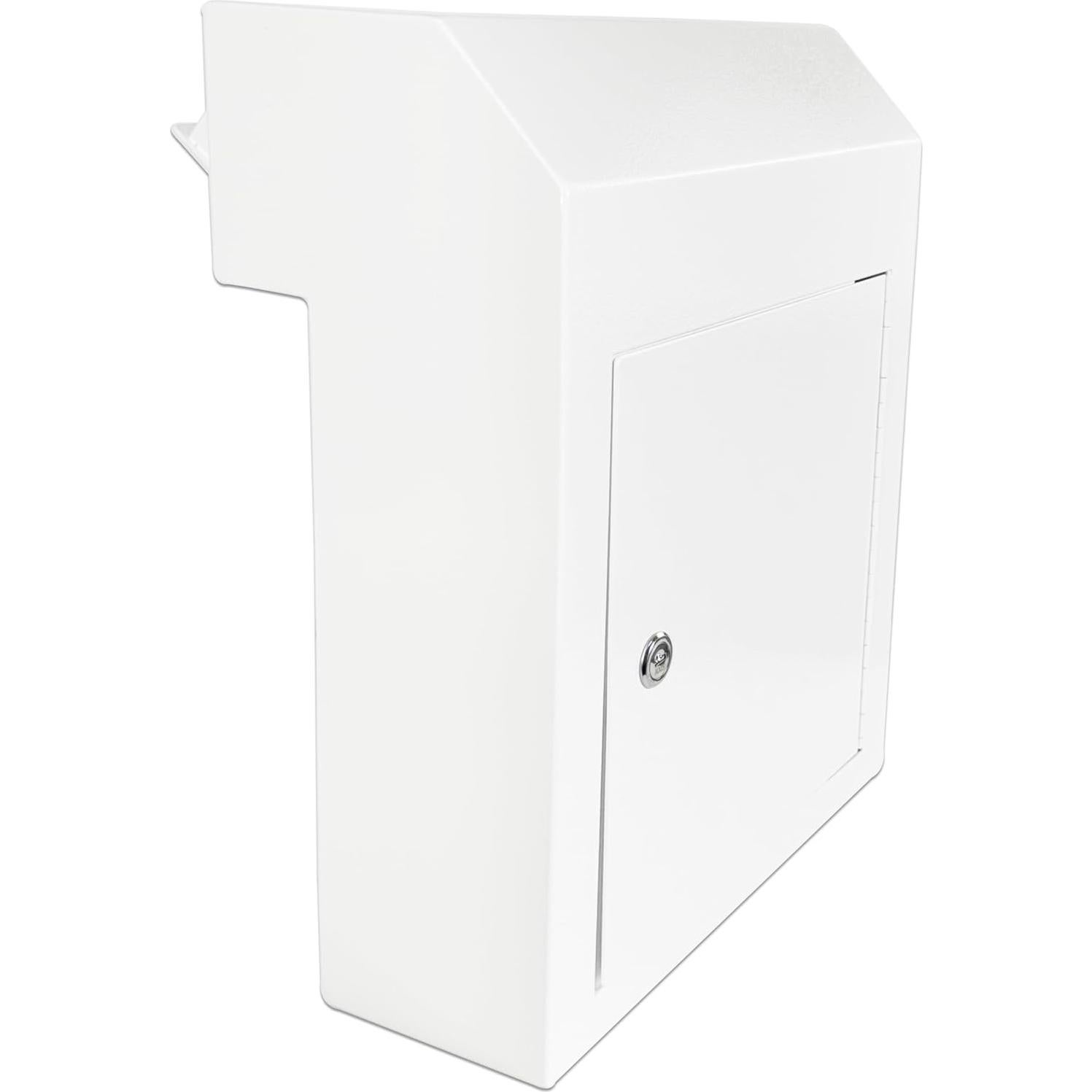 Buzón de Correo con Cerradura Plugsharge, Acero Galvanizado, Blanco