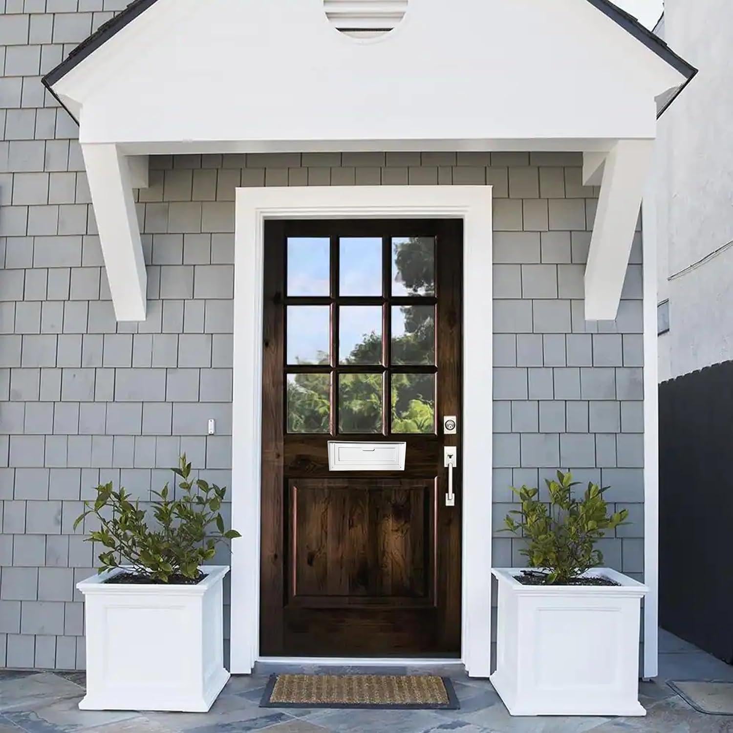 Buzón de Correo con Cerradura Plugsharge, Acero Galvanizado, Blanco