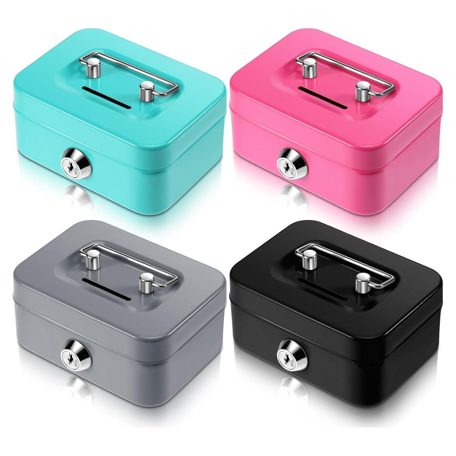 Caja de Dinero con Cerradura Tandefio 4 Piezas 11.4x8.4 cm