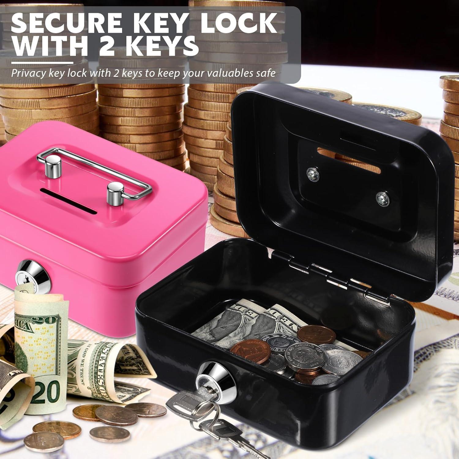 Caja de Dinero con Cerradura Tandefio 4 Piezas 11.4x8.4 cm