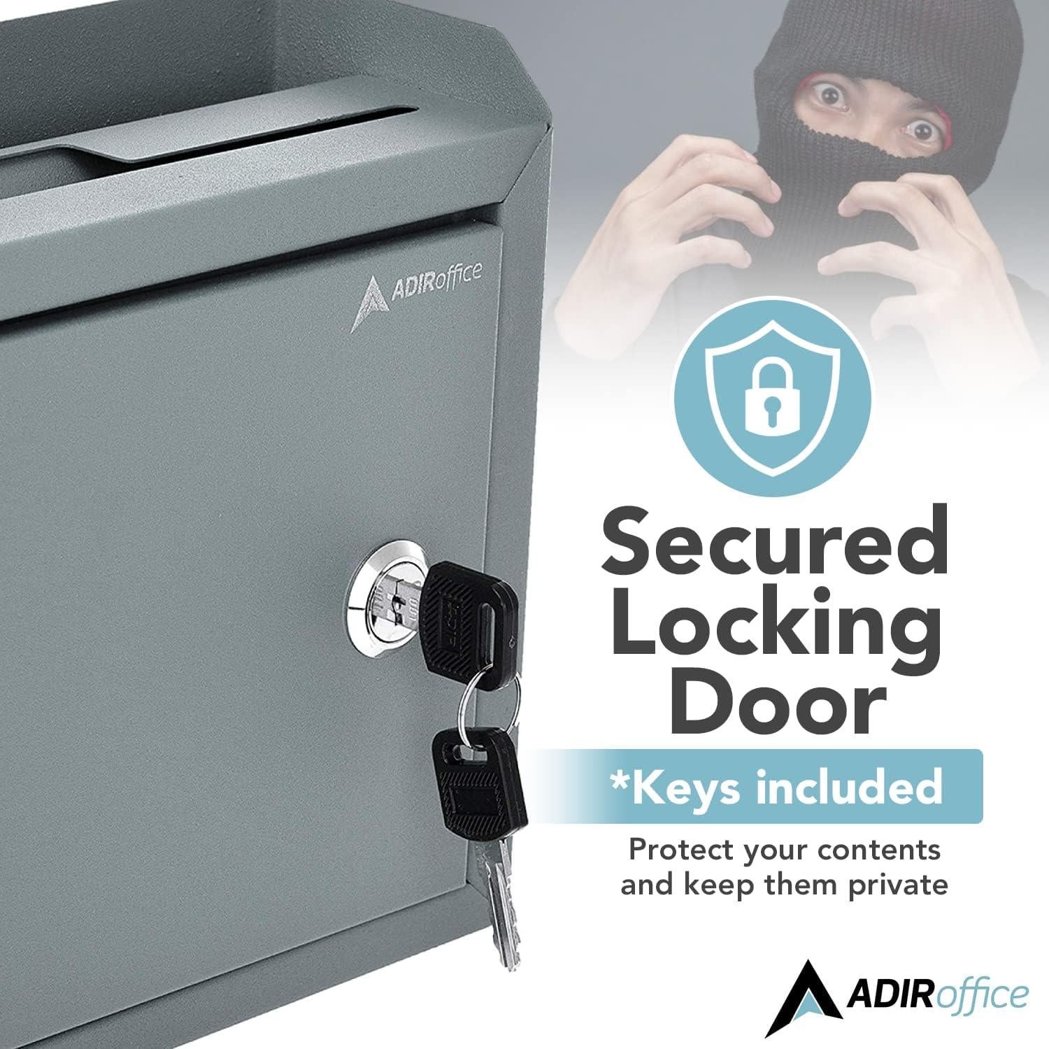 Caja de Sugerencias Adir Gris con Cerradura 24.9x19.1x8.6 cm