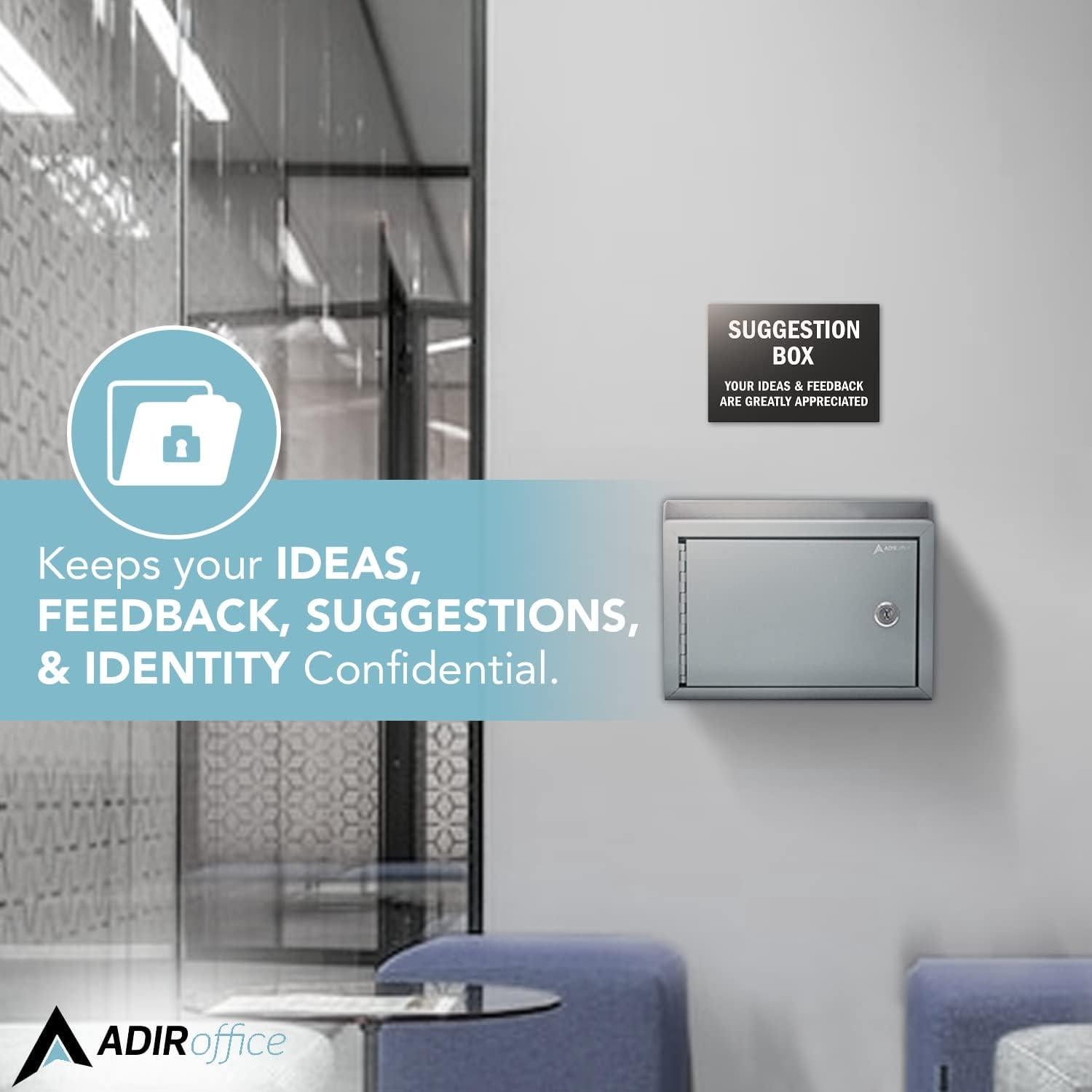 Caja de Sugerencias Adir Gris con Cerradura 24.9x19.1x8.6 cm