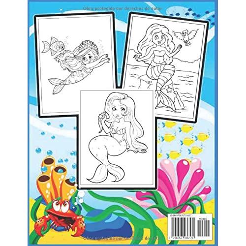 sirena libro de colorear para niños: Libro para colorear de sirenas para niños de 4 a 8 años: Maravilloso regalo | Increíble y único libro para ... cara con sirenas mágicas (Spanish Edition)