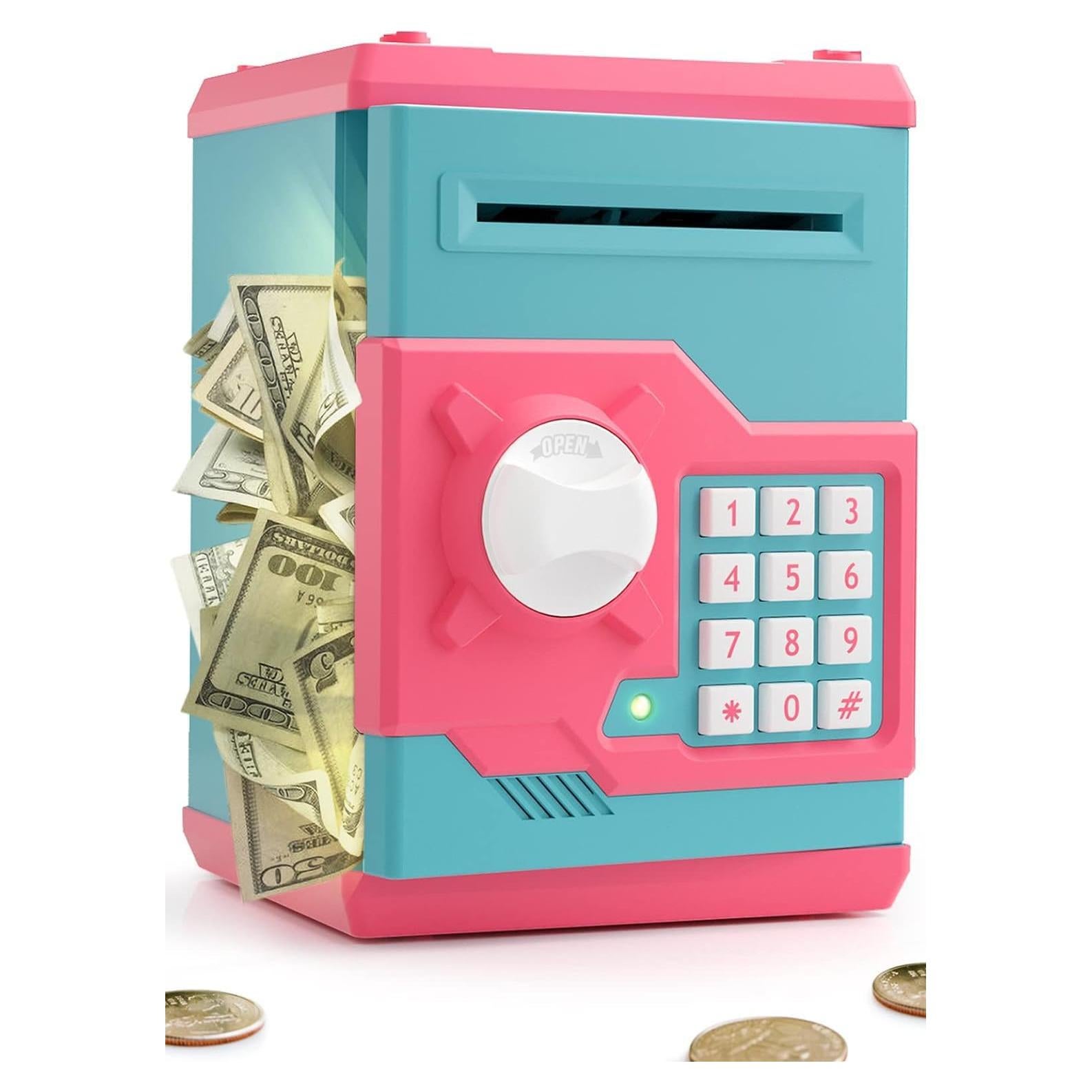 Hucha Electrónica Playsheek Grande con Contraseña - Rosa-Azul