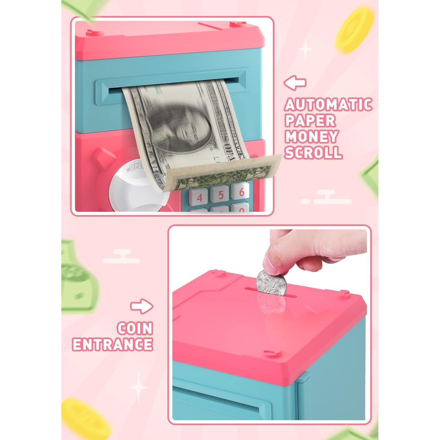 Hucha Electrónica Playsheek Grande con Contraseña - Rosa-Azul