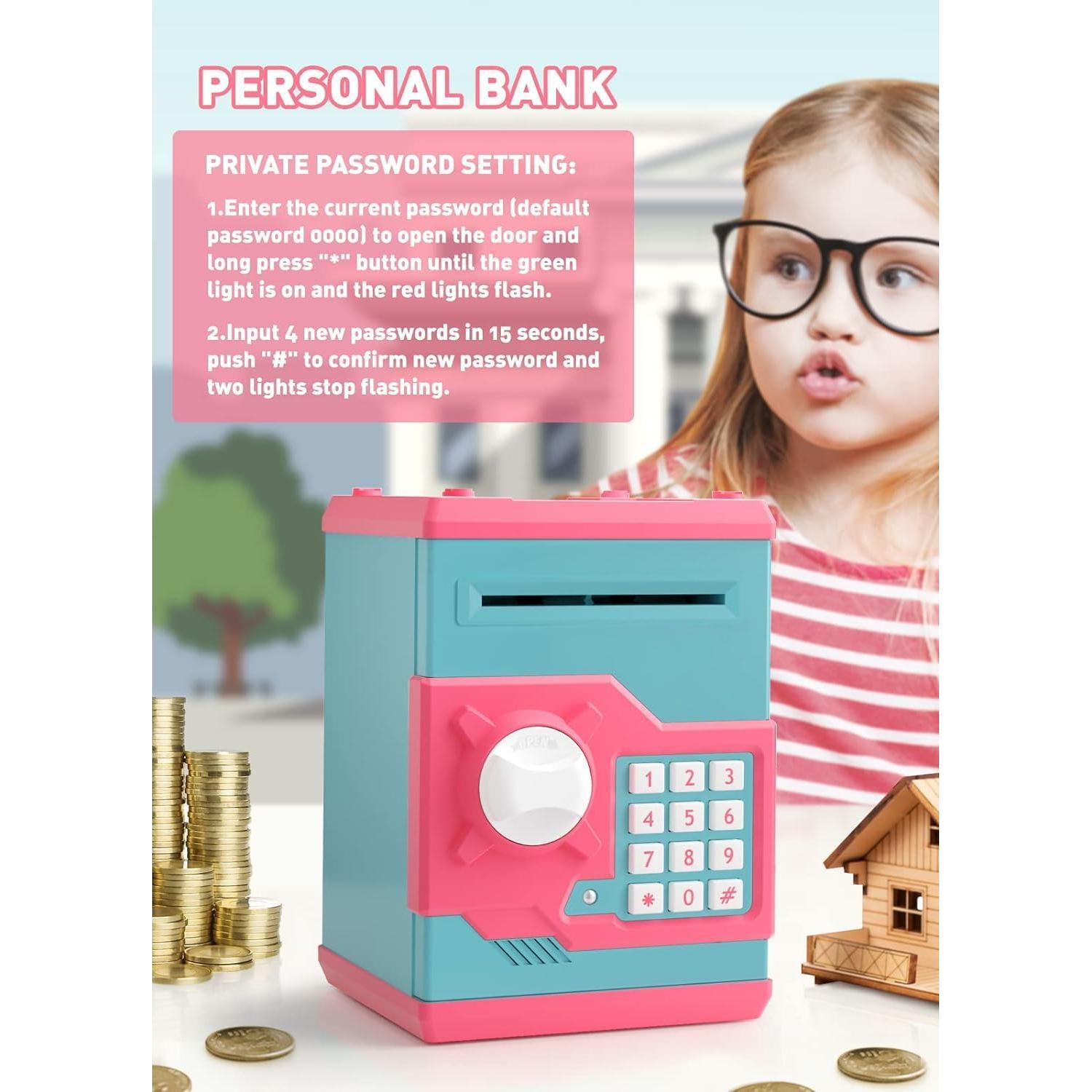 Hucha Electrónica Playsheek Grande con Contraseña - Rosa-Azul