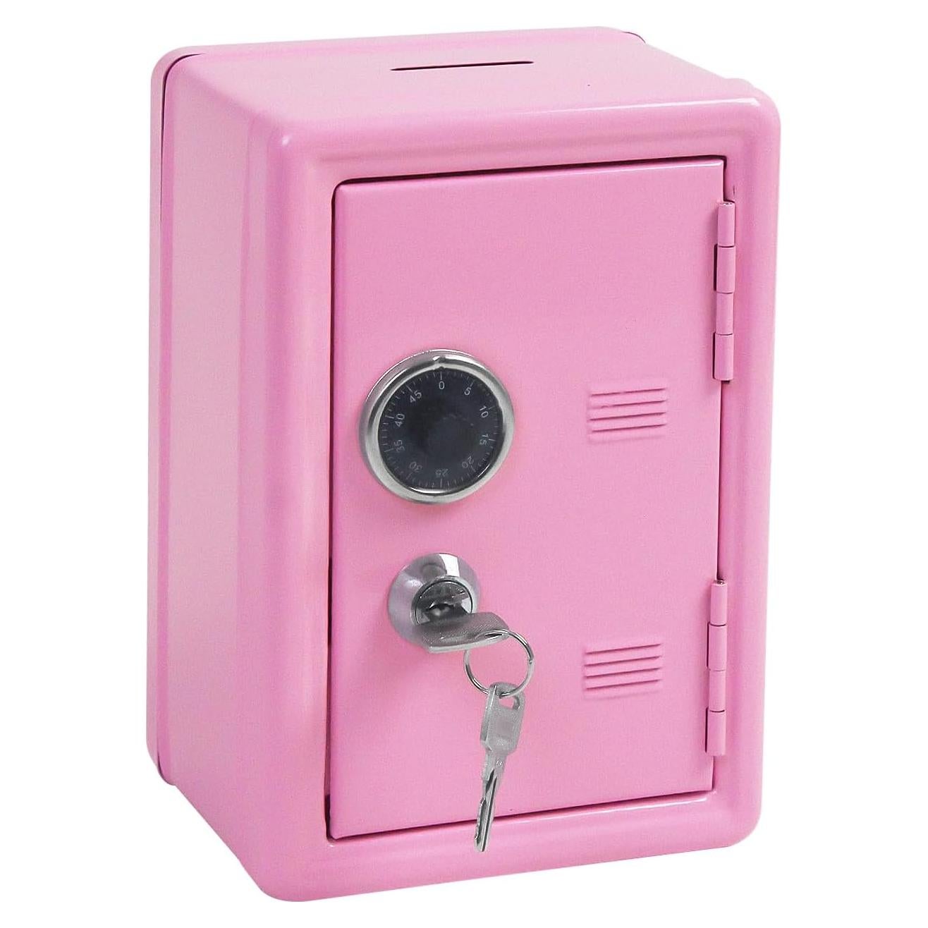 Hucha de Metal PACOLO con Llave Rosa 17.78x11.94x9.91 cm