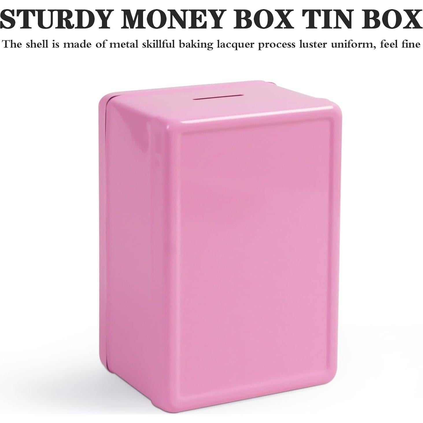 Hucha de Metal PACOLO con Llave Rosa 17.78x11.94x9.91 cm