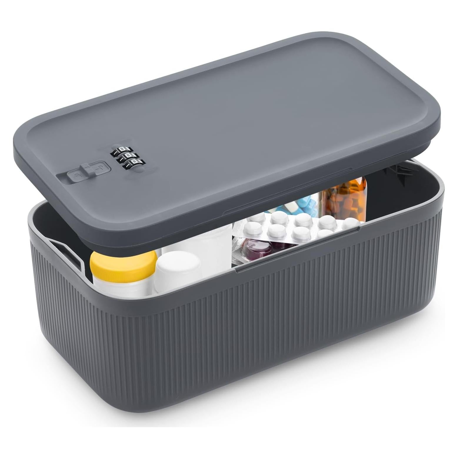 Caja de Almacenamiento Cerrable chefeggukk 23.5x12.8 cm Gris