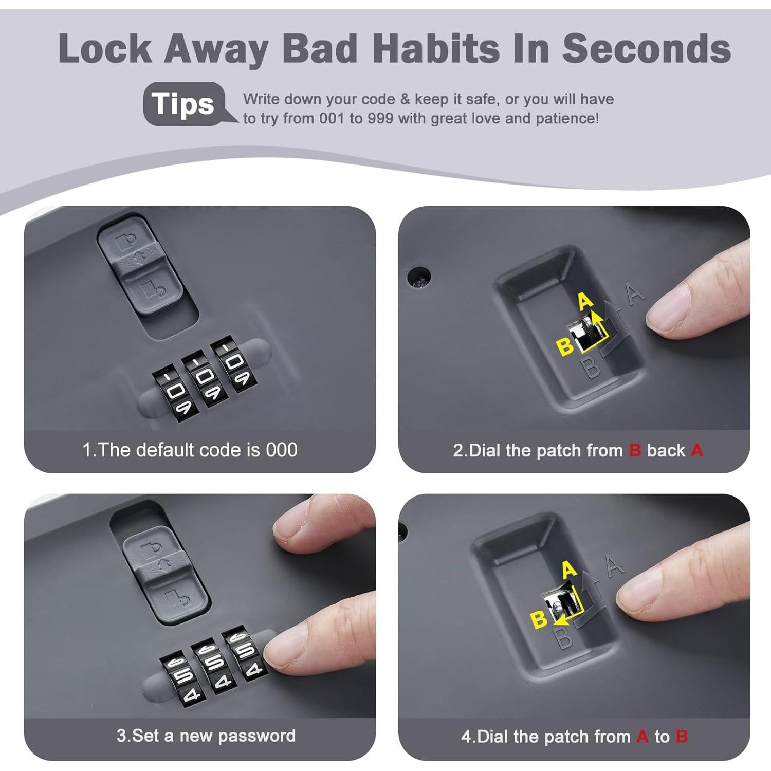 Caja de Almacenamiento Cerrable chefeggukk 23.5x12.8 cm Gris