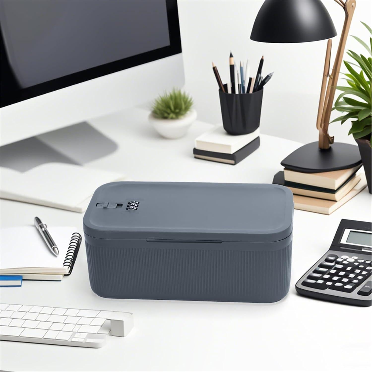 Caja de Almacenamiento con Cerradura BOMKVIN 23.5x12.7x9.1cm