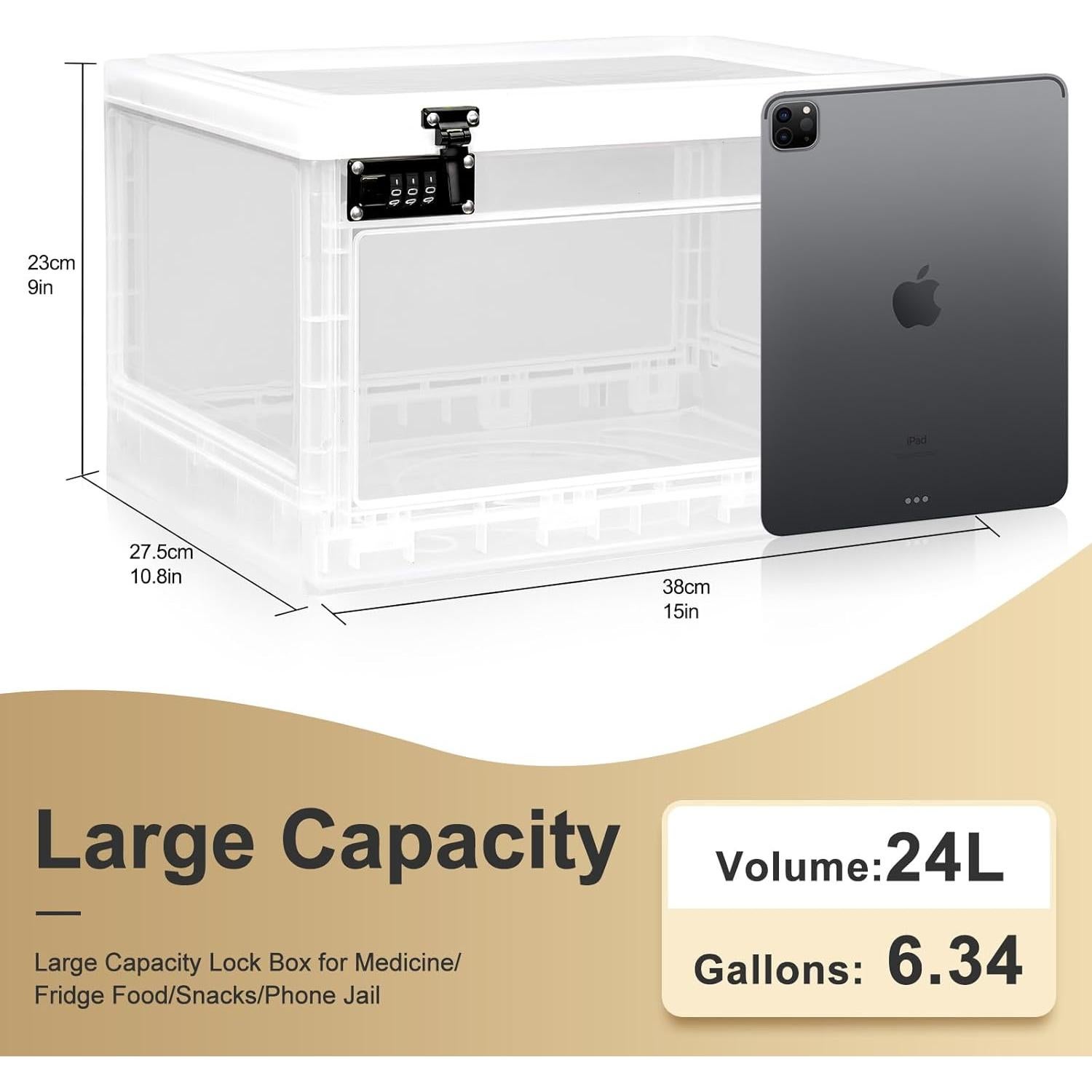Caja de Seguridad Grande Lalifebuss 24L con Cerradura Código