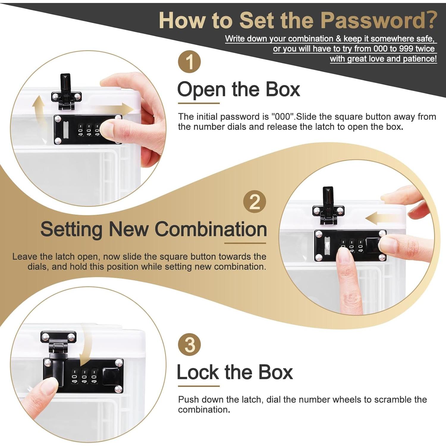 Caja de Seguridad Grande Lalifebuss 24L con Cerradura Código