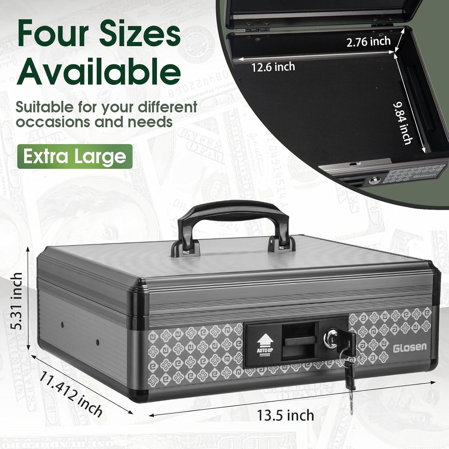 Caja de Dinero Glosen Extra Grande con Cerradura Llave 29x13.5x34.3cm