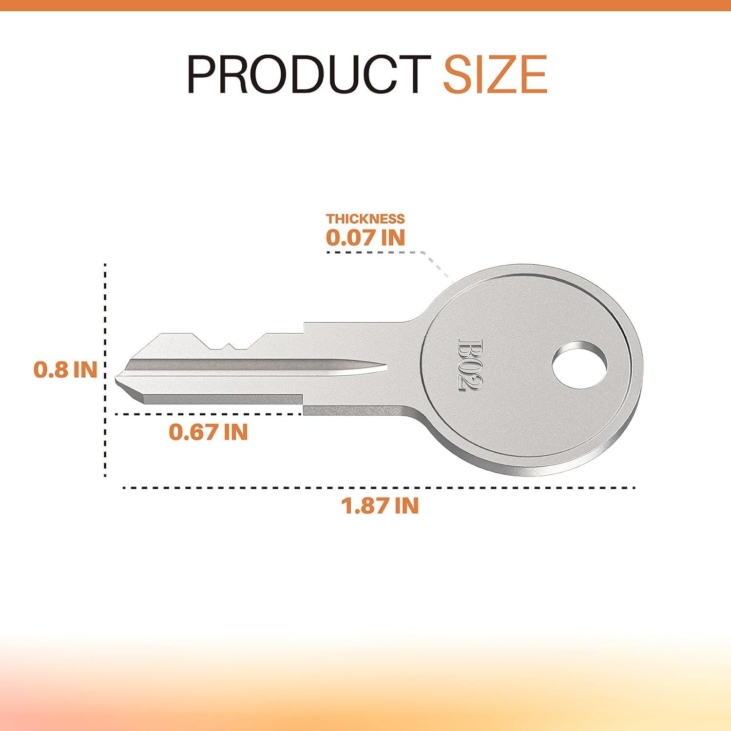 Llaves de Reemplazo B02 Xinxinlin - Paquete de 4 para Cerraduras de Caja de Herramientas