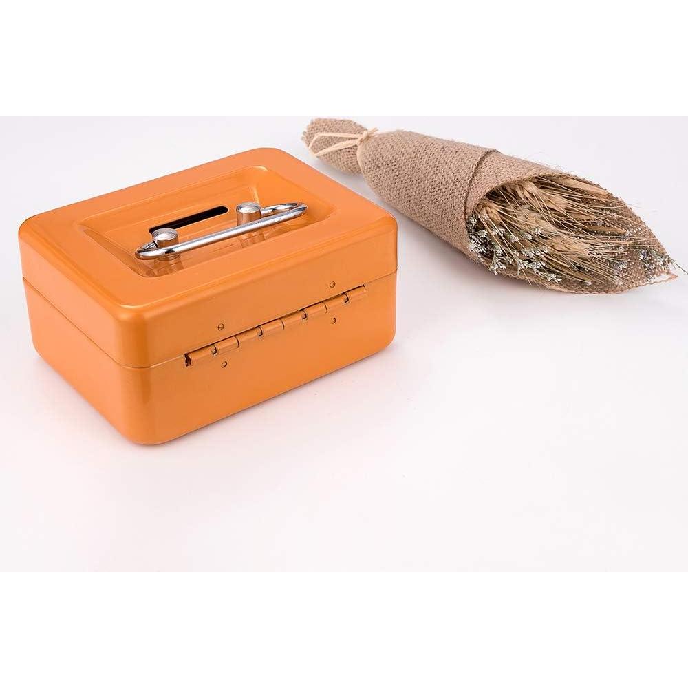 Mini Caja de Dinero Goehiaul Naranja 12.4x9.4x6.1cm con Llave