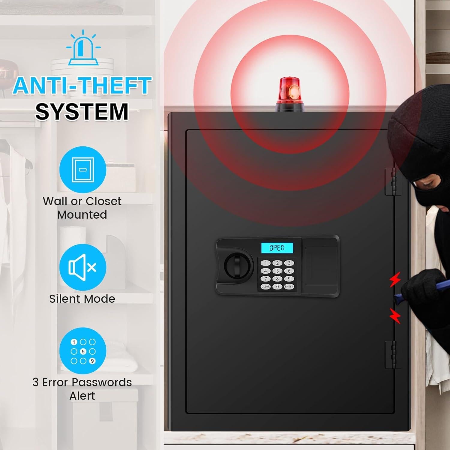 Caja Fuerte Digital RXUJYC 3.0 Pies Cúbicos a Prueba de Fuego