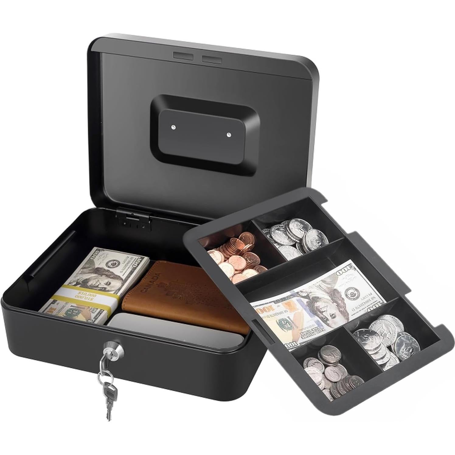 Caja de Dinero Crinwaki con Cerradura 25x20x9 cm Negra