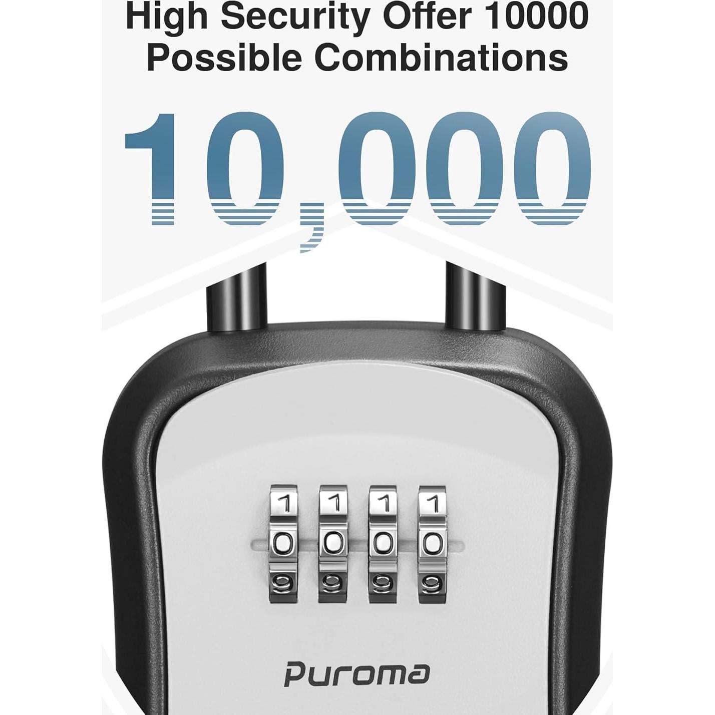 Caja de Seguridad para Llaves Puroma Gris, Código Mecánico 4 Dígitos