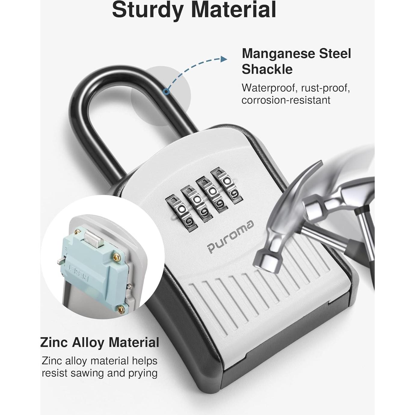 Caja de Seguridad para Llaves Puroma Gris, Código Mecánico 4 Dígitos