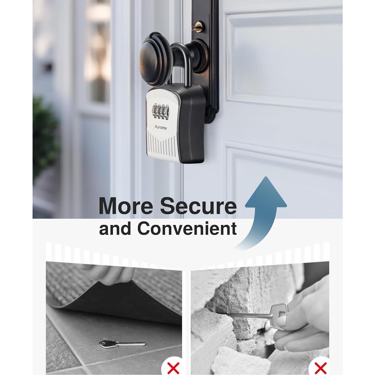 Caja de Seguridad para Llaves Puroma Gris, Código Mecánico 4 Dígitos