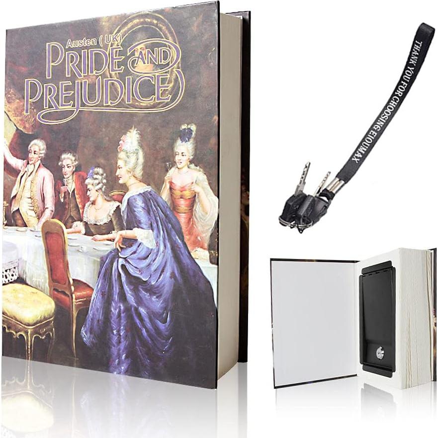 Caja Fuerte de Libro EIOUMAX Antirrobo con Llave - Marrón