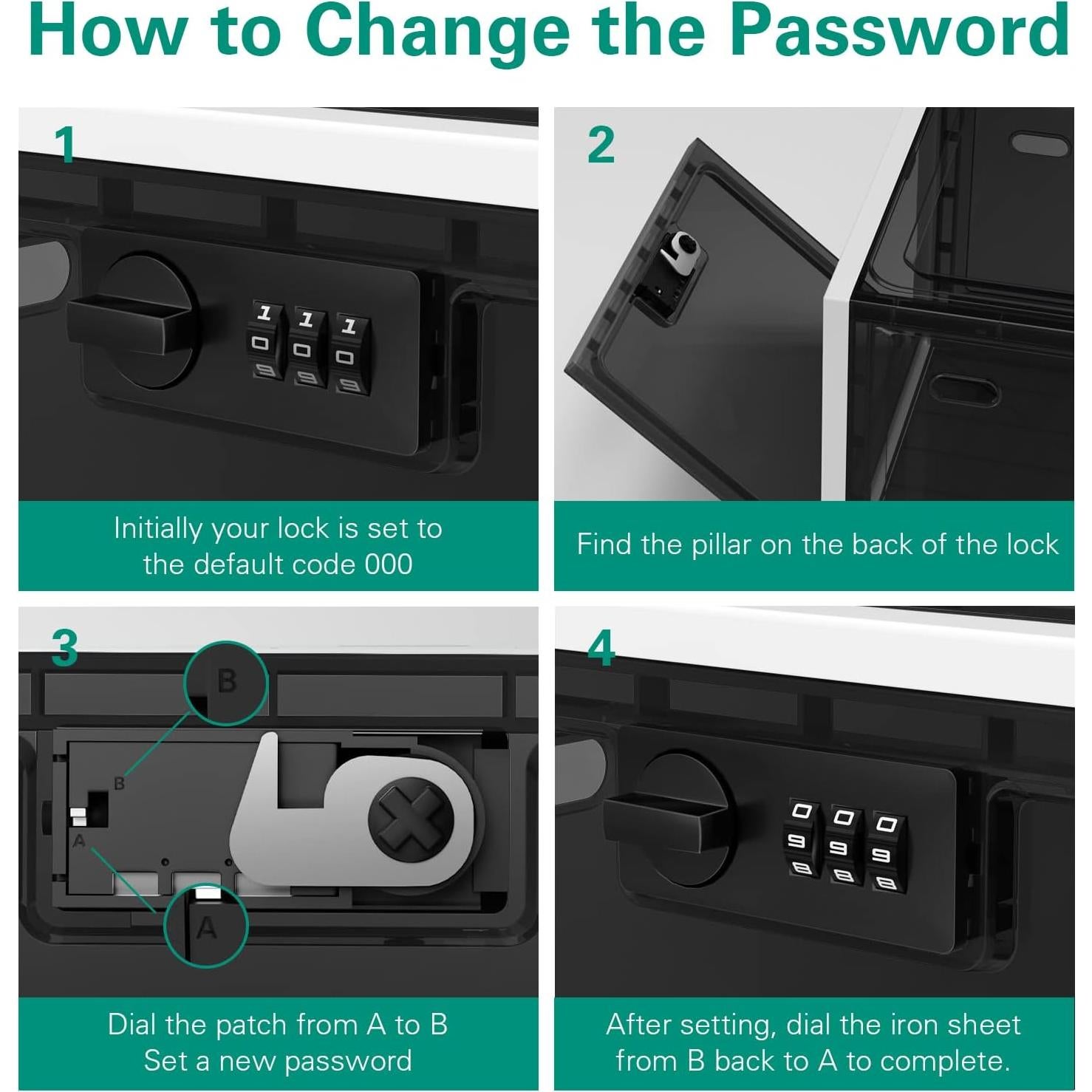 Caja de Medicamentos iBune 13.8L Negra con Cerradura