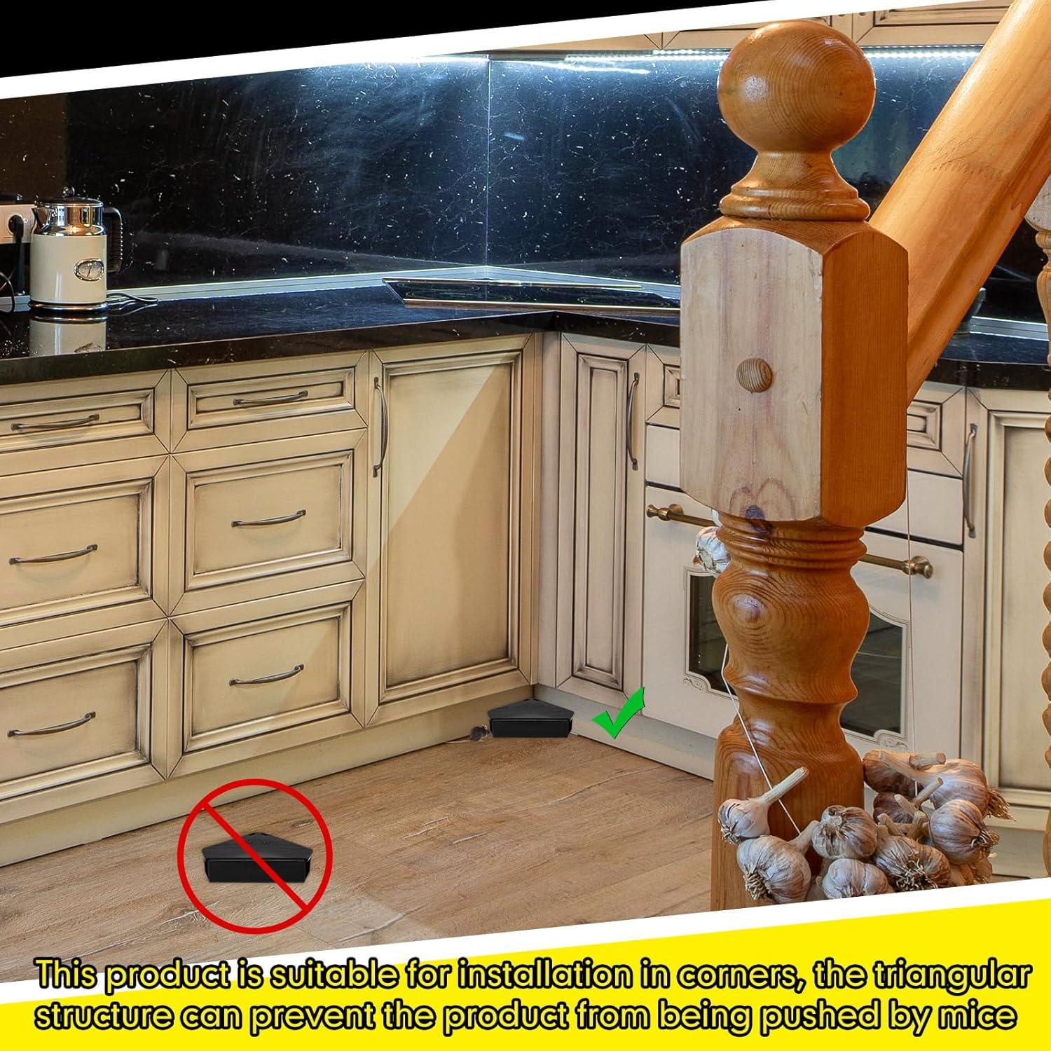 Estación de Ratones Qualirey 12 Pcs Triangular Reutilizable Negra